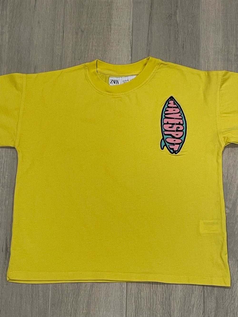 ZARA Boys Yellow Surf Graphic T-Shirt Size 8-9 (130cm) Summer Tee